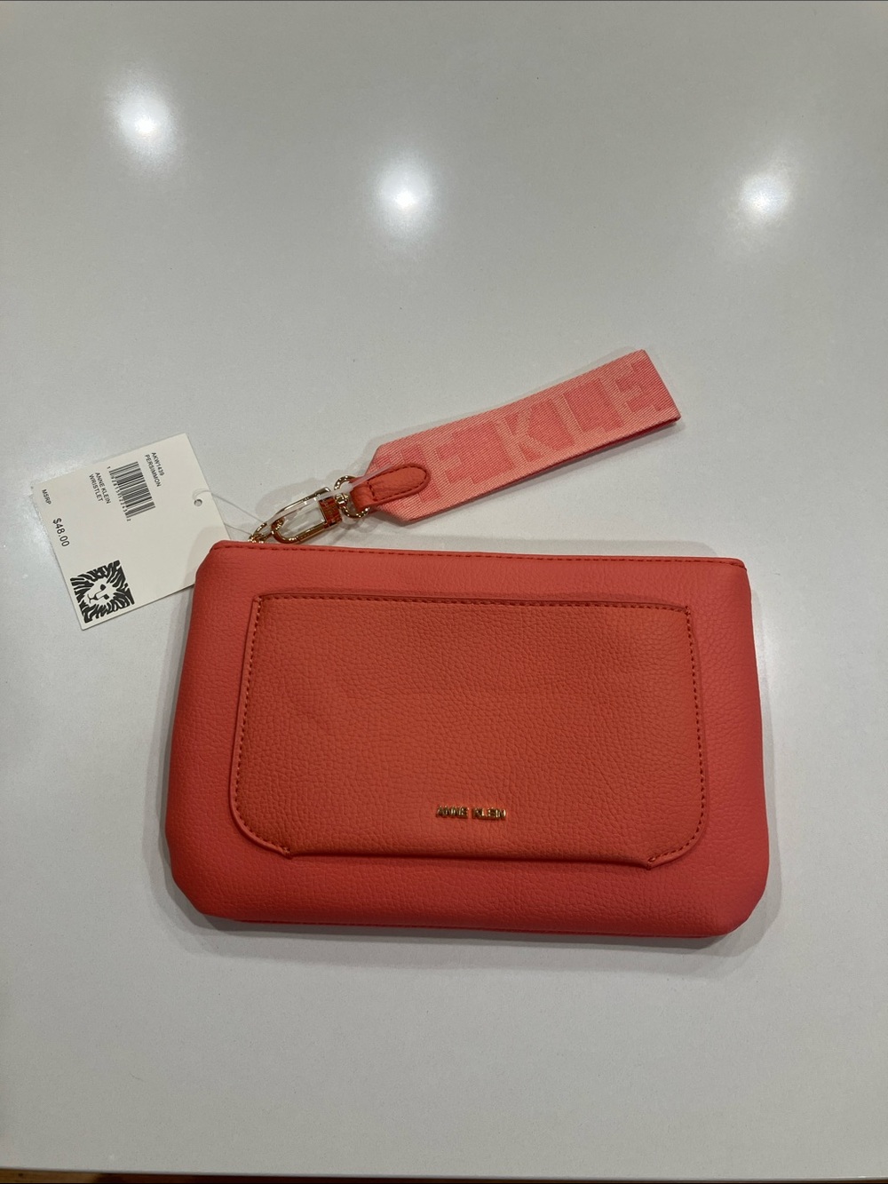 Michael Kors Coral Pebbled Leather Wristlet
